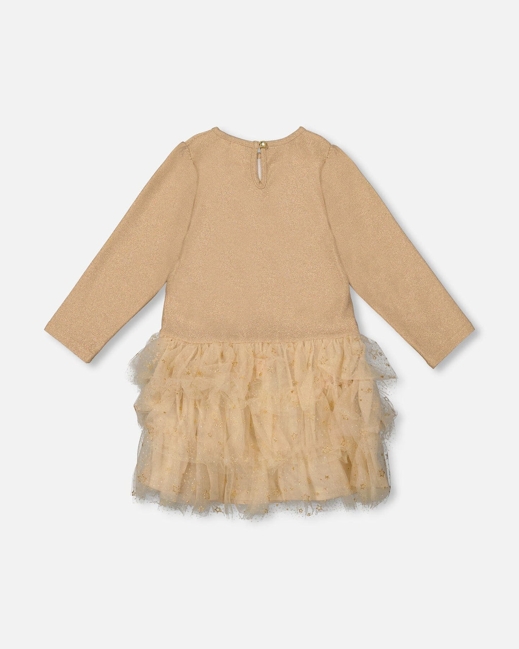 Glittering Mesh Skirt Party Dress Beige-2