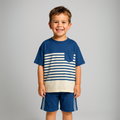 Classic Stripes Oversize Short Set-0